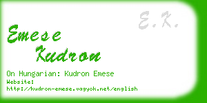 emese kudron business card